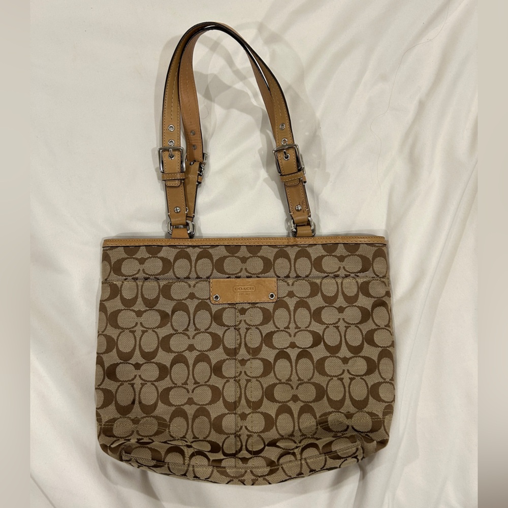 Coach Brown Signature Tote Bag